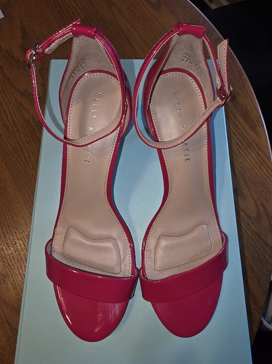 Kelly & Katie Shoes - Kelly & Katie Hot Pink Patent Open-Toe Ankle-Strap 3" Heels
